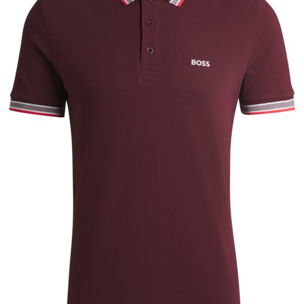 Polo Paddy en piqué de coton avec sous-col logoté – Hugo Boss