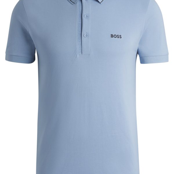 Polo Slim Fit en piqué de coton avec logo ton sur ton – Hugo Boss