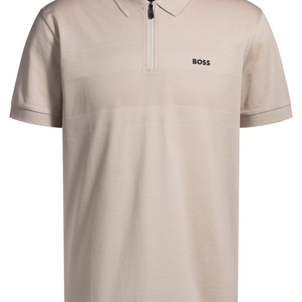 Polo en coton structuré avec encolure zippée – Hugo Boss