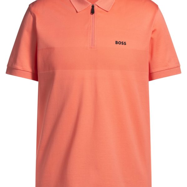 Polo en coton structuré avec encolure zippée – Hugo Boss