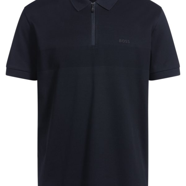 Polo en coton structuré avec encolure zippée – Hugo Boss