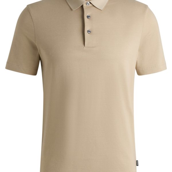 Polo slim en coton structuré avec col contrastant – Hugo Boss