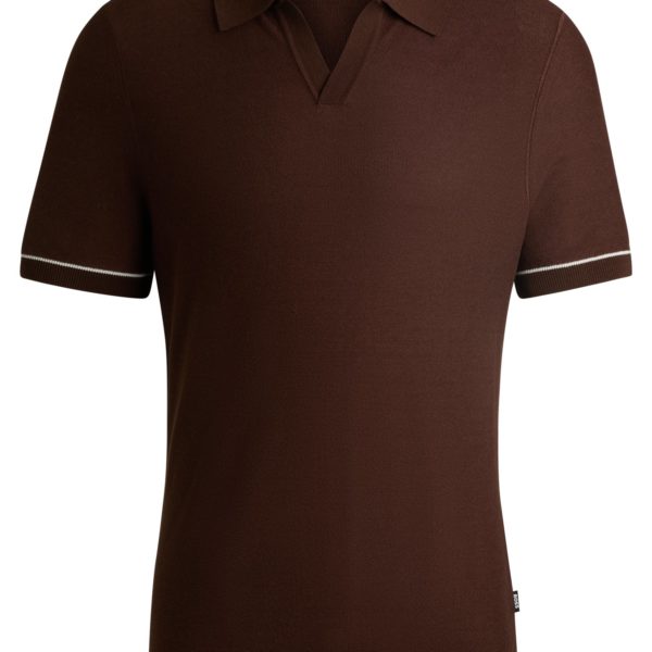 Pull en coton mélangé à col Johnny – Hugo Boss
