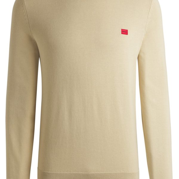 Pull en coton avec étiquette logotée rouge – Hugo Boss