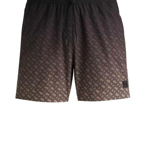 Short de bain à badge logoté et imprimé monogramme effet dégradé – Hugo Boss