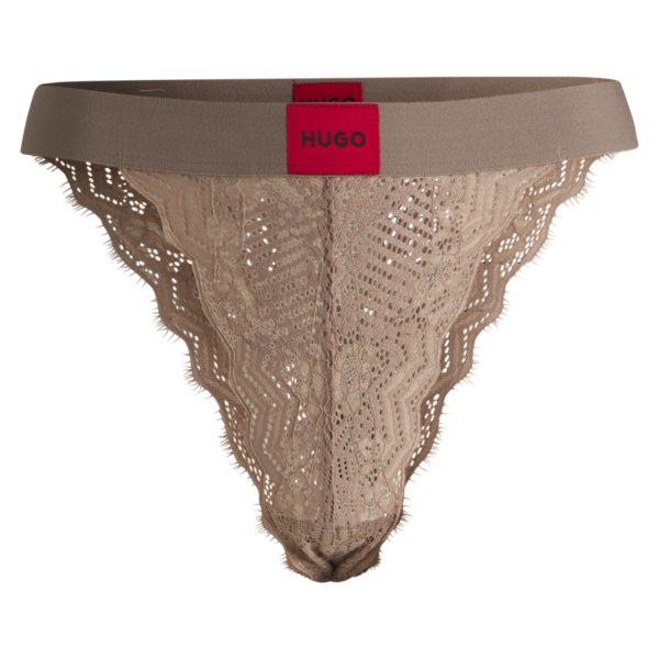 Slip en dentelle stretch avec taille logotée – Hugo Boss