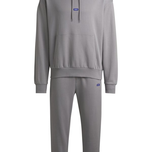 Survêtement en molleton de coton avec patchs logotés bleus – Hugo Boss