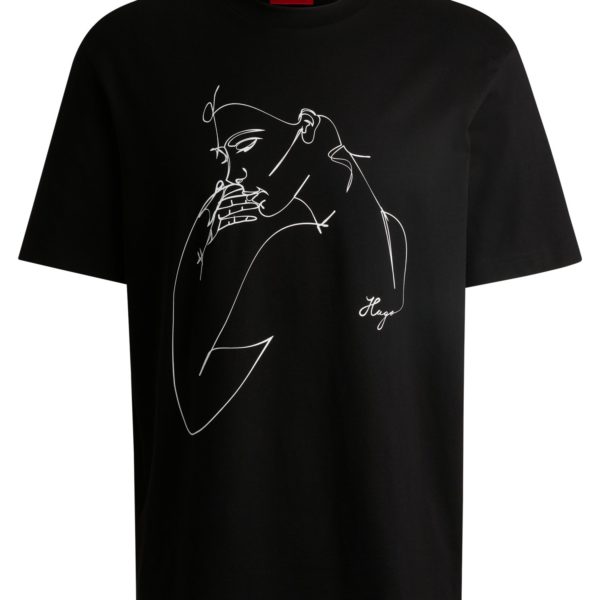 T-shirt Relaxed en jersey de coton à devant imprimé – Hugo Boss