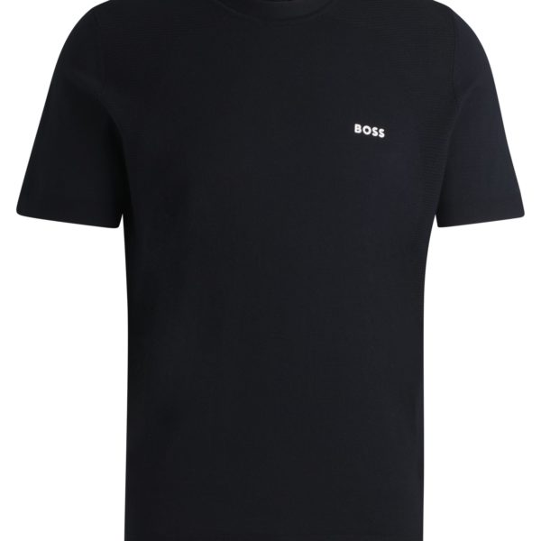 T-shirt actif en coton mélangé aux structures mélangées – Hugo Boss