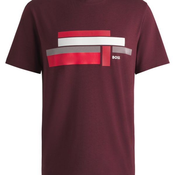 T-shirt coupe décontractée en tissu stretch avec logo artistique – Hugo Boss