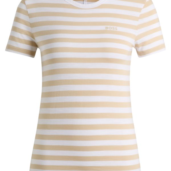 T-shirt en coton flammé à rayures – Hugo Boss