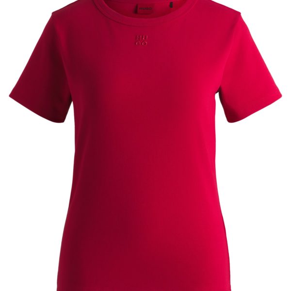 T-shirt en coton mélangé à logo revisité brodé – Hugo Boss