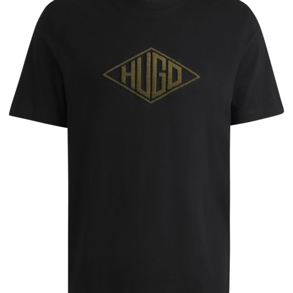 T-shirt en jersey de coton à logo géométrique brodé – Hugo Boss