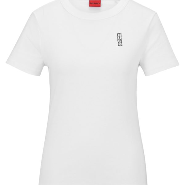 T-shirt en pur coton avec logo effet marqueur – Hugo Boss