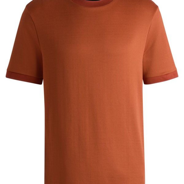 T-shirt regular en seersucker de coton mélangé – Hugo Boss