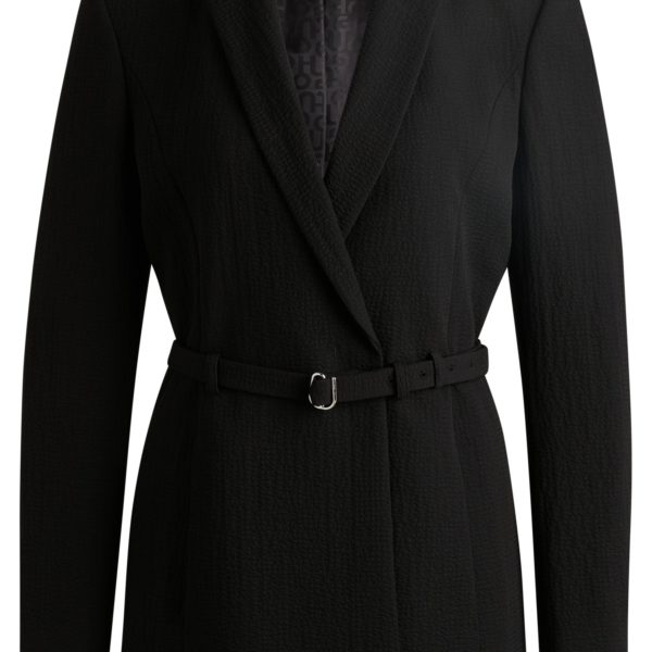 Veste Regular en seersucker avec ceinture à boucle – Hugo Boss