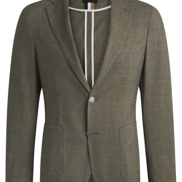 Veste de costume Slim en laine vierge et lin – Hugo Boss