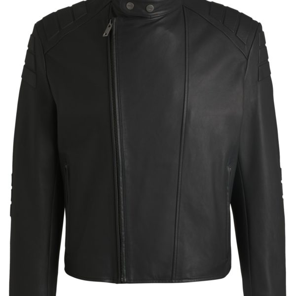 Hugo Boss Veste en cuir d’inspiration sport automobile avec détails en relief