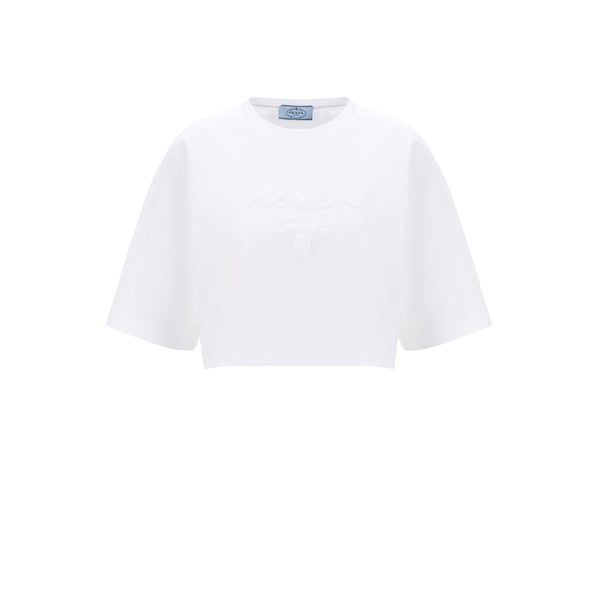 T-shirt cropped oversize en coton – Prada