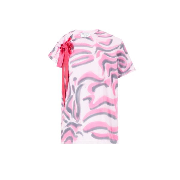 T-shirt imprimé avec noeud en coton organique – Collina Strada