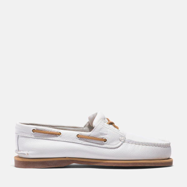 Timberland Chaussures Bateau Classique En Cuir Pour Homme En Blanc Blanc, Taille 50
