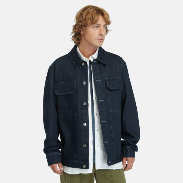 Timberland Veste Camionneur En Jean Avec Technologie Refibra Pour Homme En Bleu Foncé Indigo
