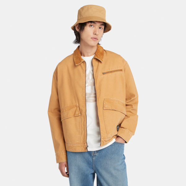 Timberland Veste En Toile Délavée Pour Homme En Jaune Foncé Jaune