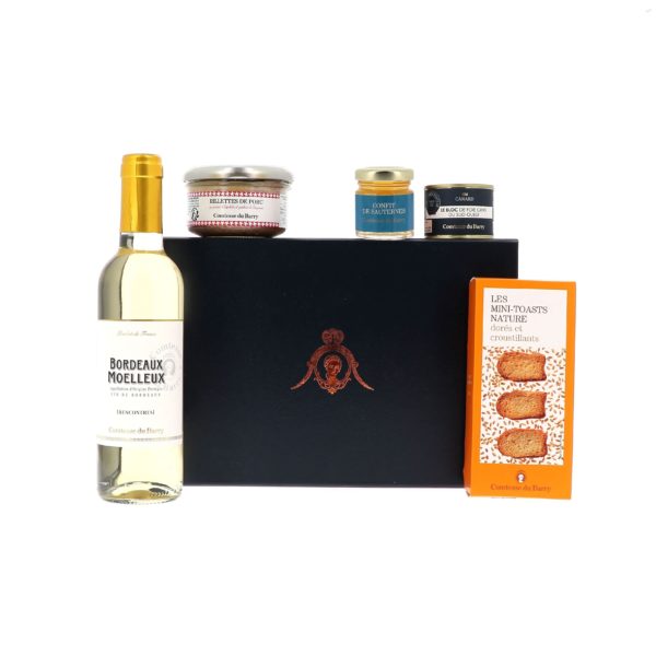 Coffret cadeau foie gras, rillettes et vin-Comtesse du Barry