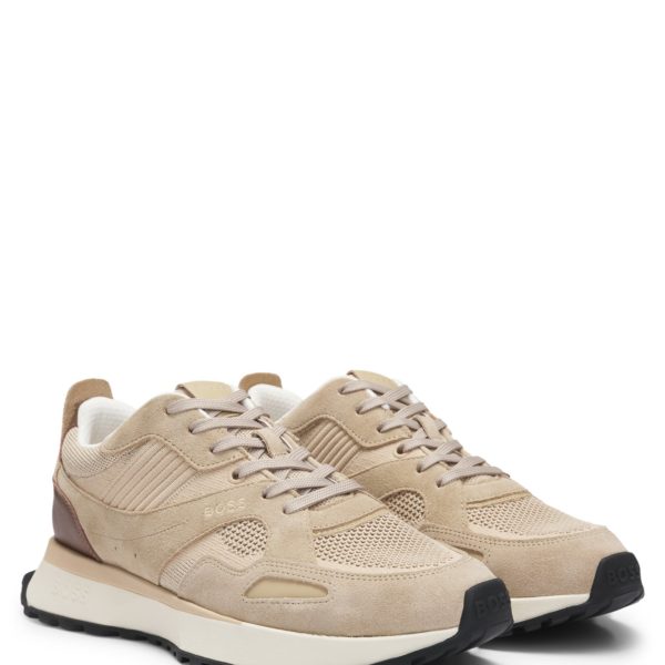 Baskets avec finitions en maille et cuir bruni – Hugo Boss