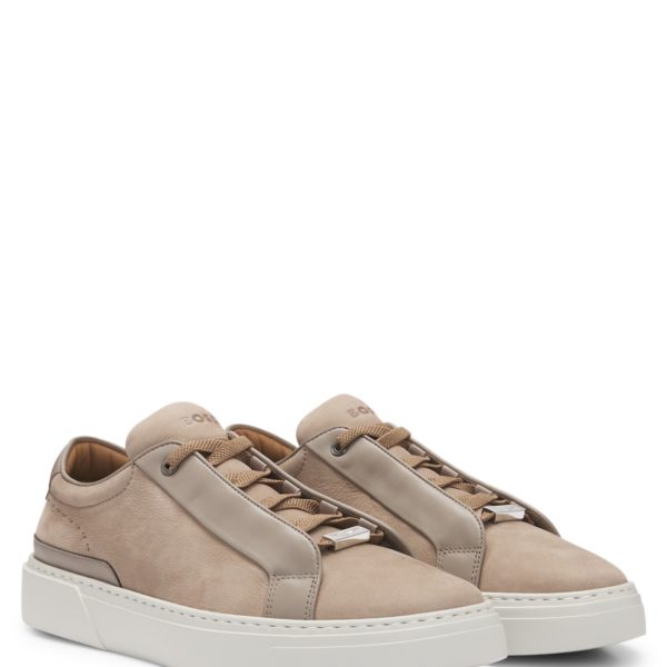 Baskets en cuir grainé BOSS x ASTON MARTIN avec lacets invisibles – Hugo Boss
