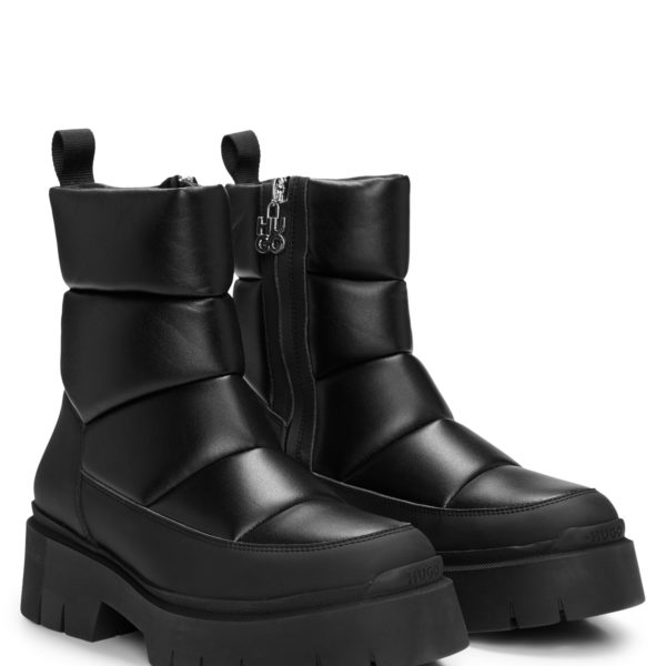 Bottines en similicuir à effet matelassé – Hugo Boss