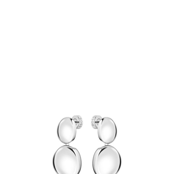 Boucles d’oreilles argentées façon galets – Hugo Boss
