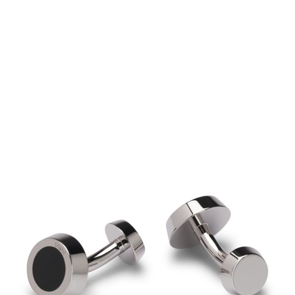 Boutons de manchette ronds avec insert en émail noir – Hugo Boss