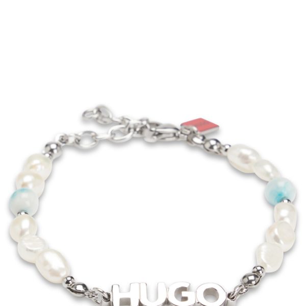 Bracelet logoté avec perles et pierres colorées – Hugo Boss