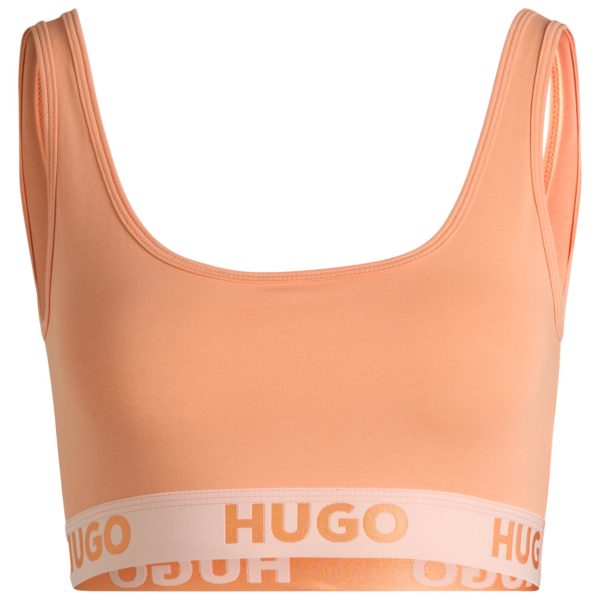 Hugo Boss Brassière en coton stretch avec bande logo
