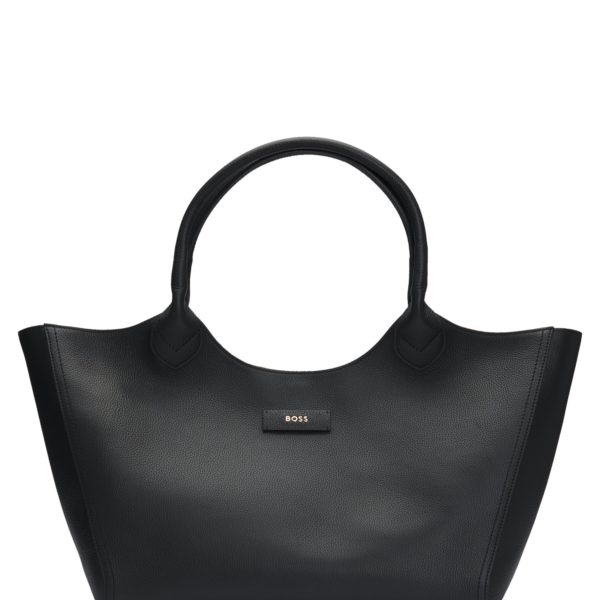 Cabas en cuir grainé avec logo lisse – Hugo Boss