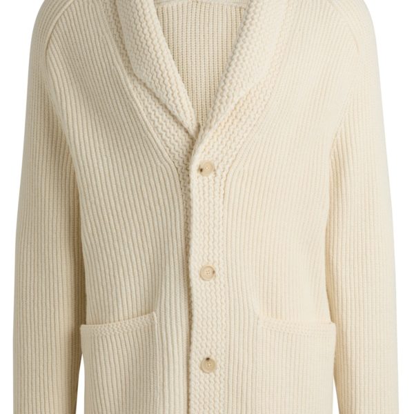 Cardigan Regular en laine, soie et cachemire – Hugo Boss