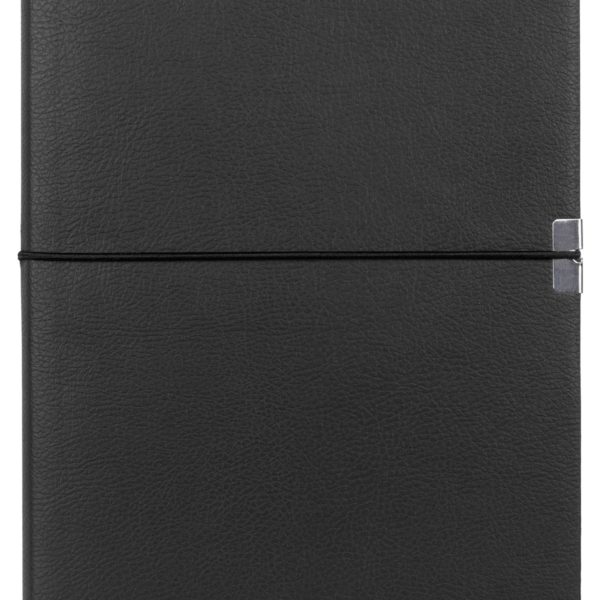 Carnet A5 en similicuir noir avec bande élastique – Hugo Boss