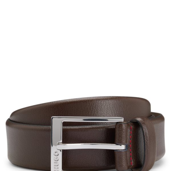 Ceinture en cuir grainé avec boucle à logo gravé – Hugo Boss
