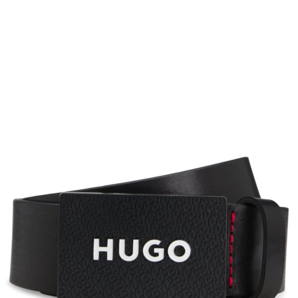 Ceinture en cuir mat avec boucle plate logotée – Hugo Boss