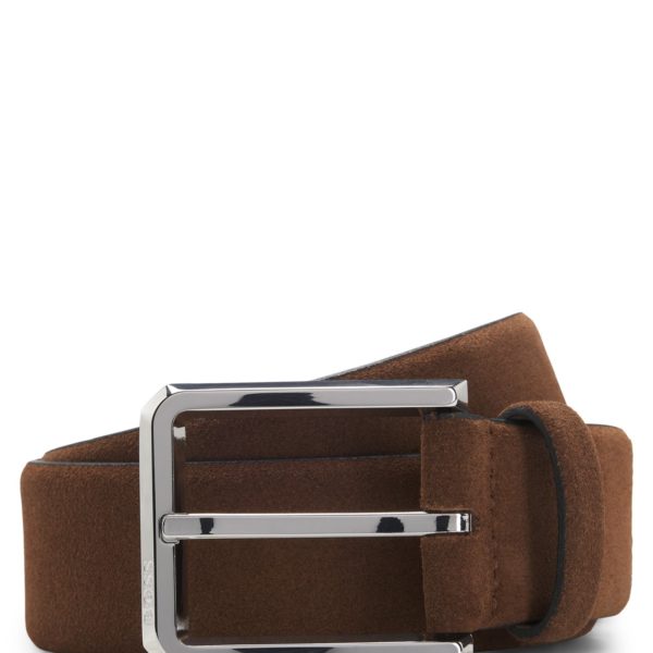 Ceinture en cuir suédé avec boucle lisse à ardillon – Hugo Boss