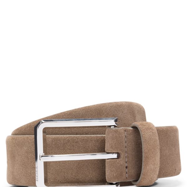 Ceinture en cuir suédé avec boucle lisse à ardillon – Hugo Boss