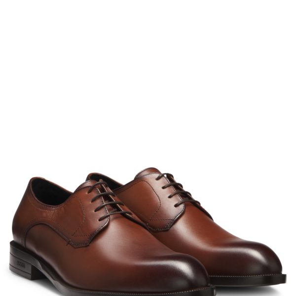 Chaussures derby en cuir à double surpiqûre – Hugo Boss