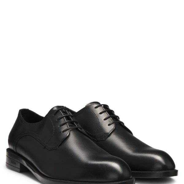 Chaussures derby en cuir à double surpiqûre – Hugo Boss