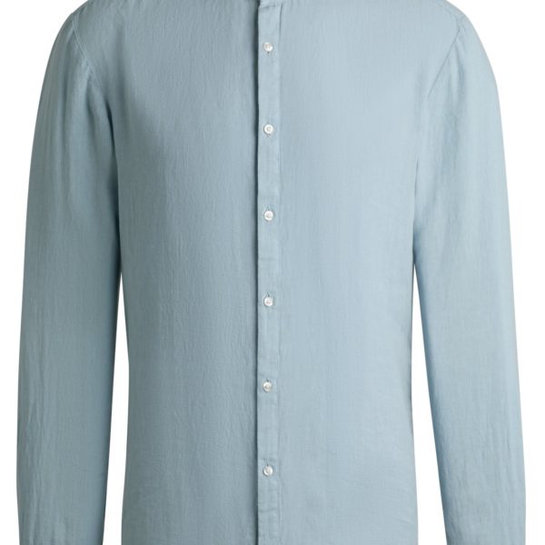 Chemise Slim en lin à col mao – Hugo Boss