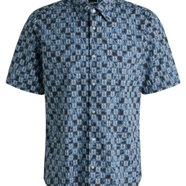Chemise regular en popeline de coton imprimée – Hugo Boss