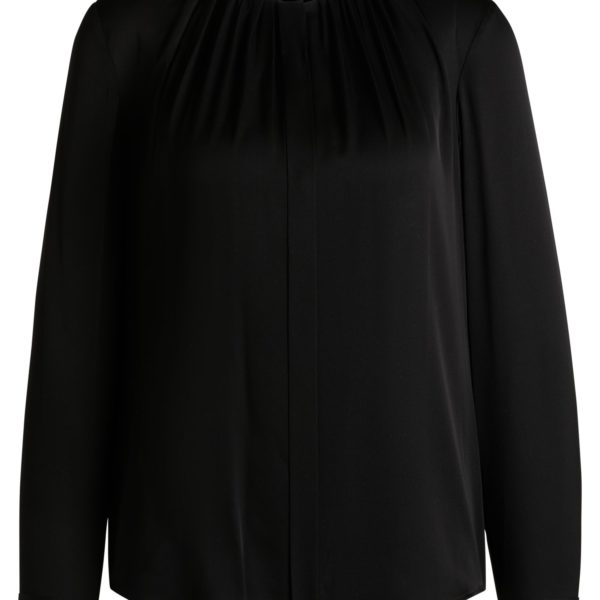 Chemisier Regular sans col en soie stretch – Hugo Boss