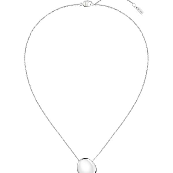 Collier argenté avec pendentif galet logoté – Hugo Boss