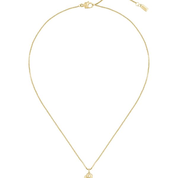 Collier doré avec pendentif à monogramme Double B – Hugo Boss