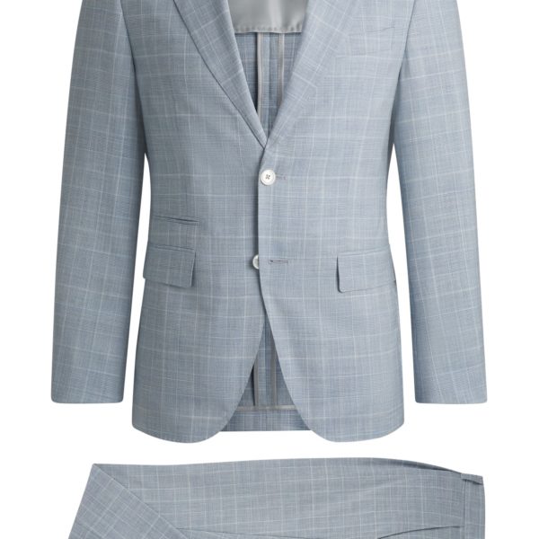 Costume Slim en laine, soie et lin à carreaux – Hugo Boss